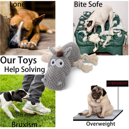 New Donkey-Grey Squeaky Toy for Pet Stress Relief